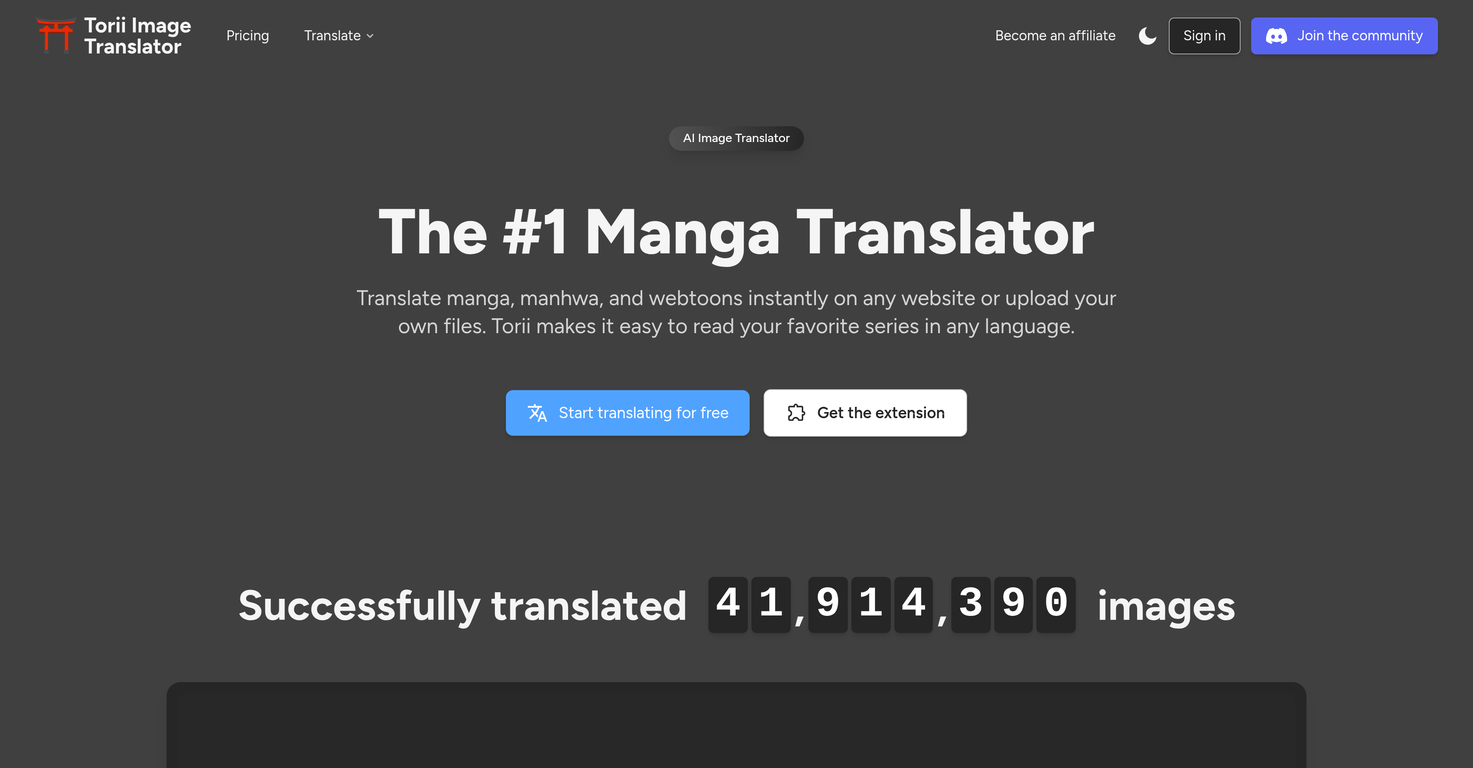 Torii Translate website