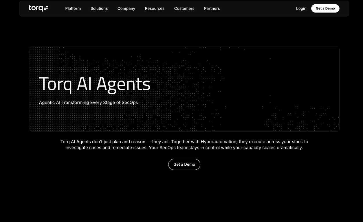 Torq Agentic AI website