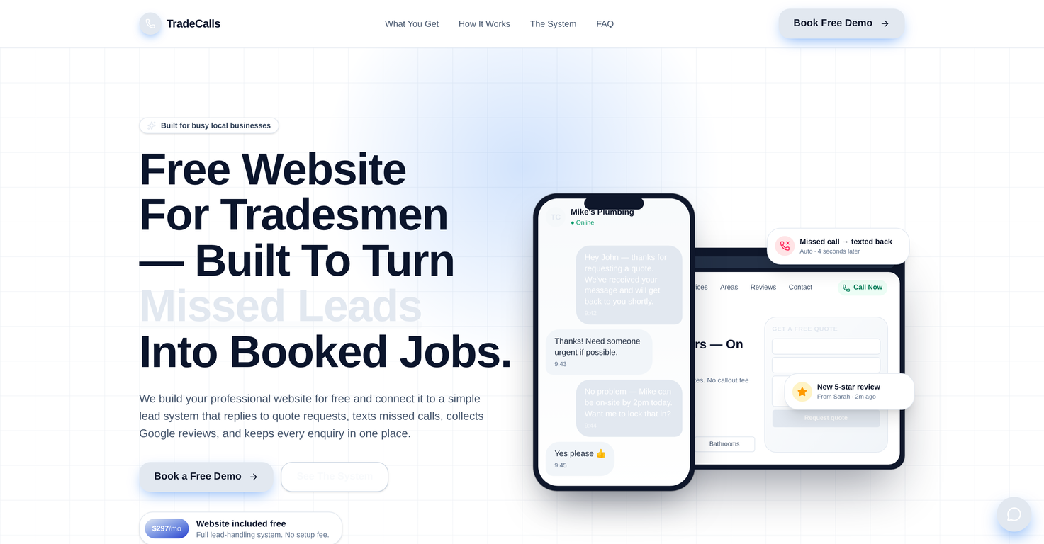 TradeCalls website