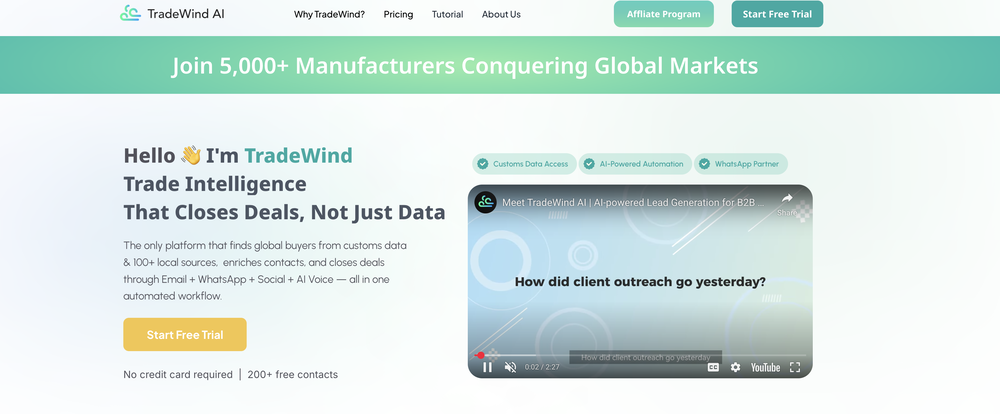 TradeWind AI website