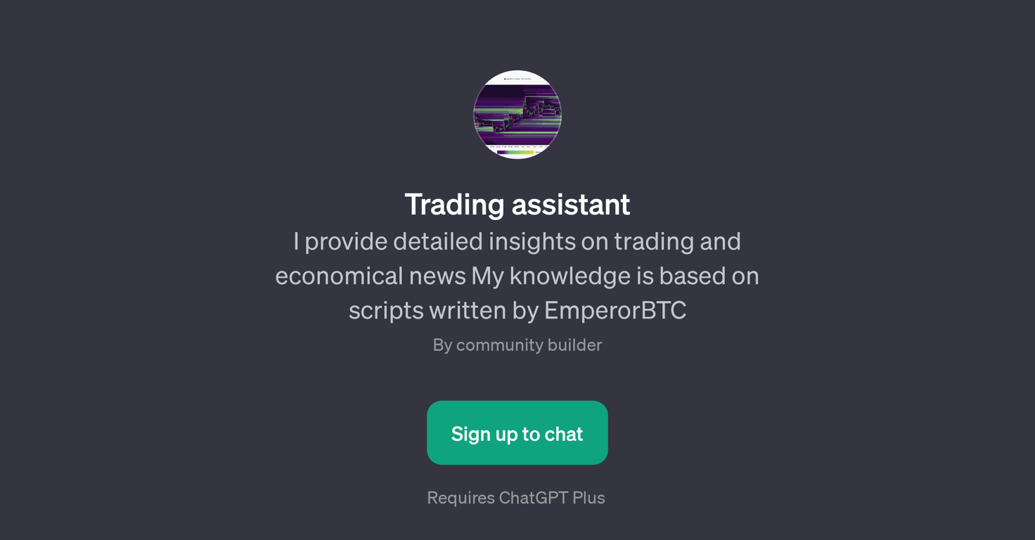 Trading assistant website