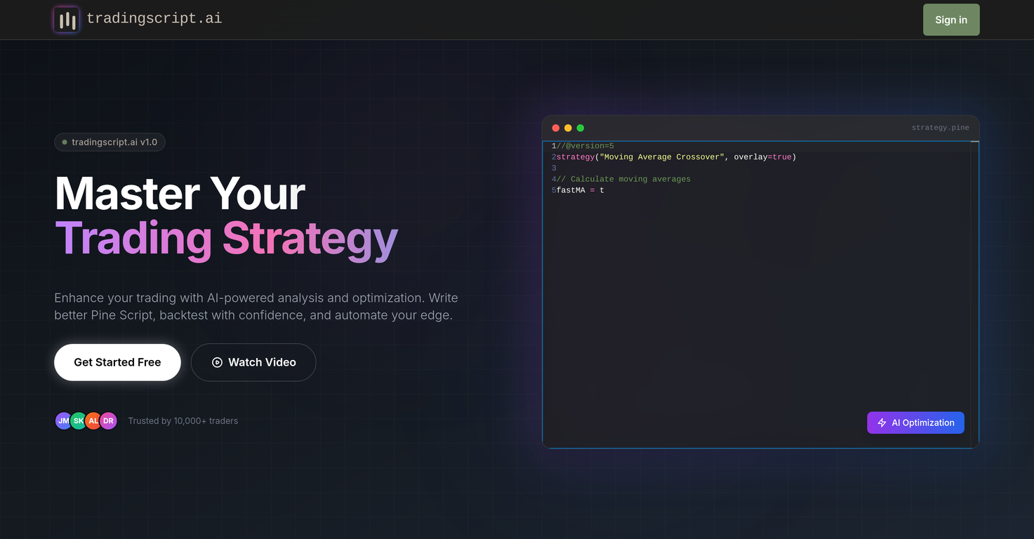 TradingScript.AI website