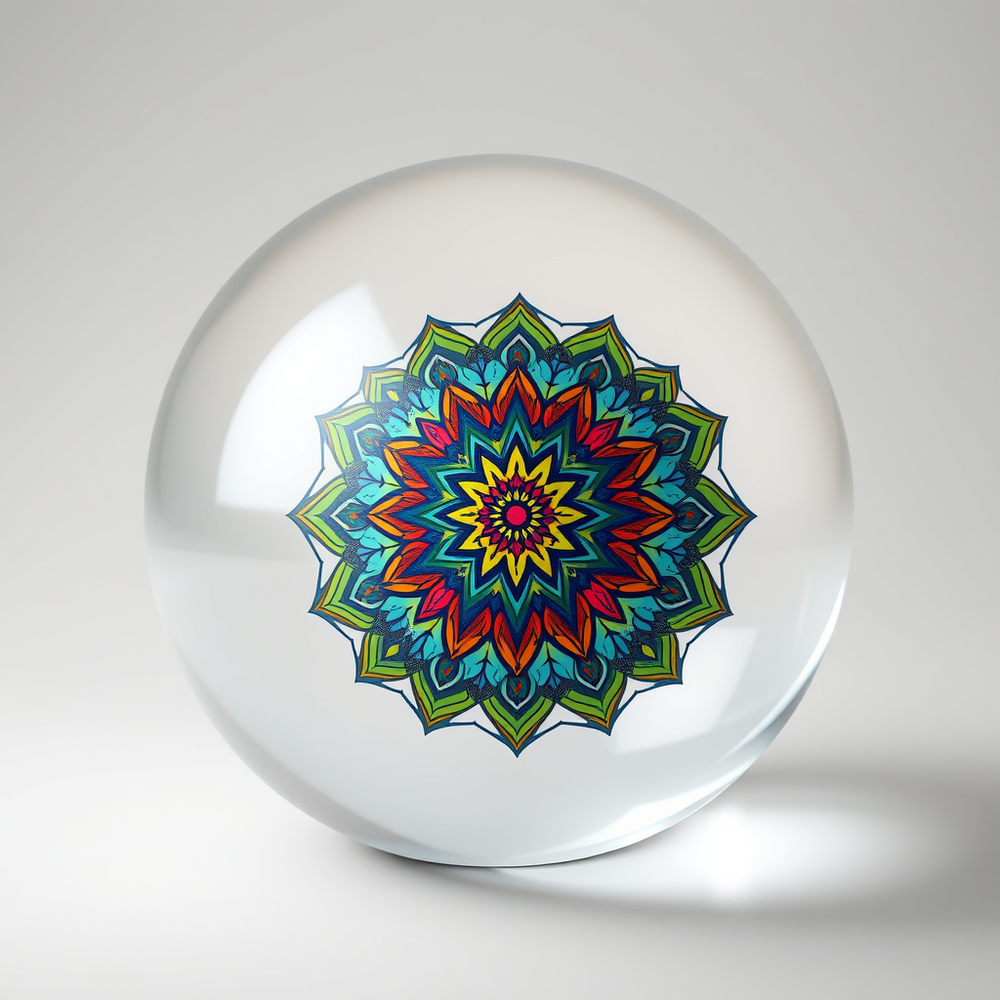 Professional designer mandala pattern inside a glass ball website