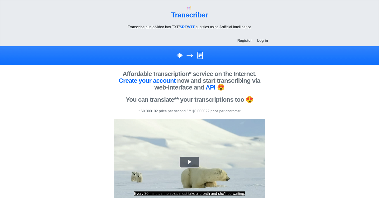 Transcriber.xml website