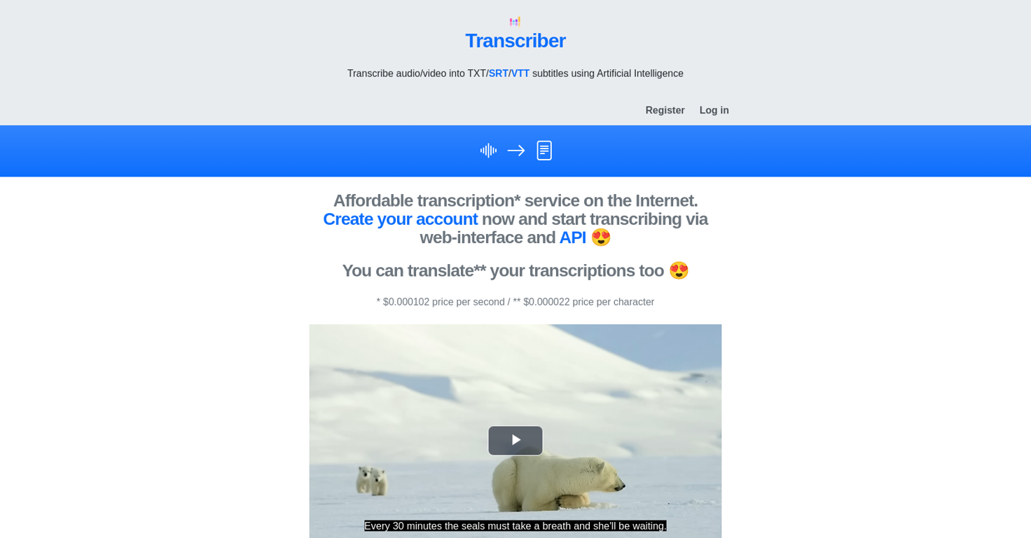 Transcriber.xml website