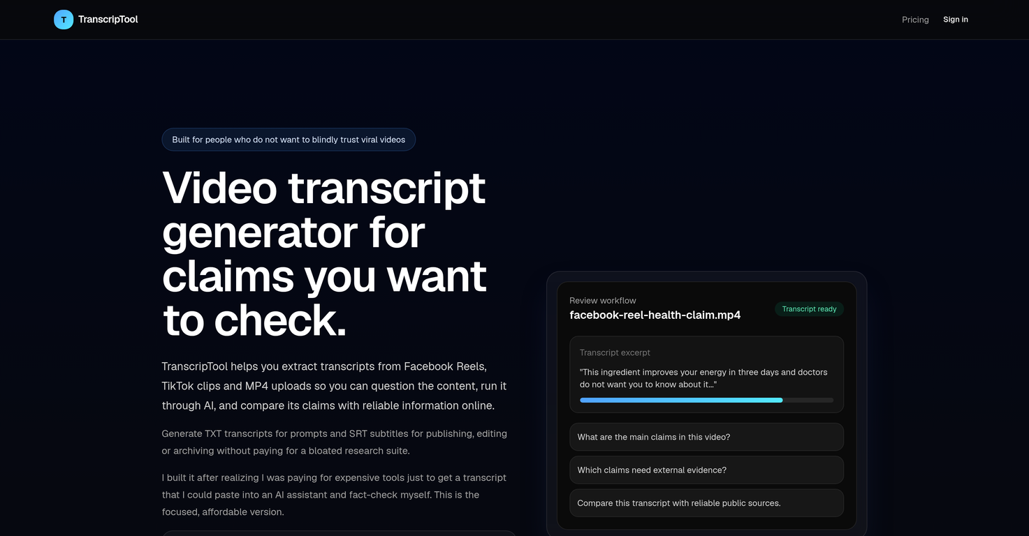 TranscripTool website