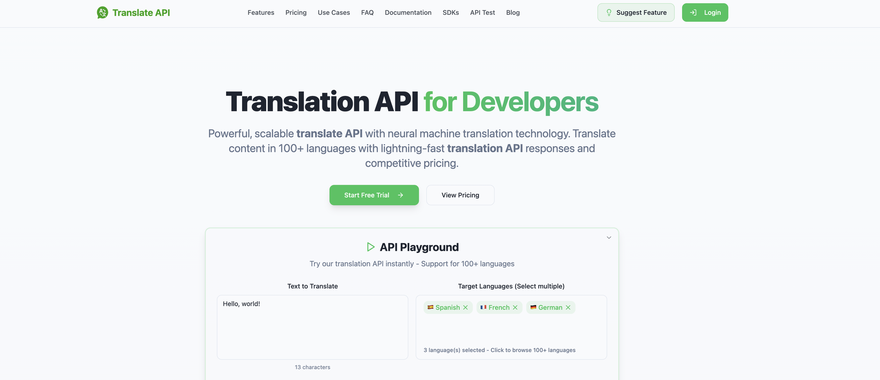 Translation-API.com website