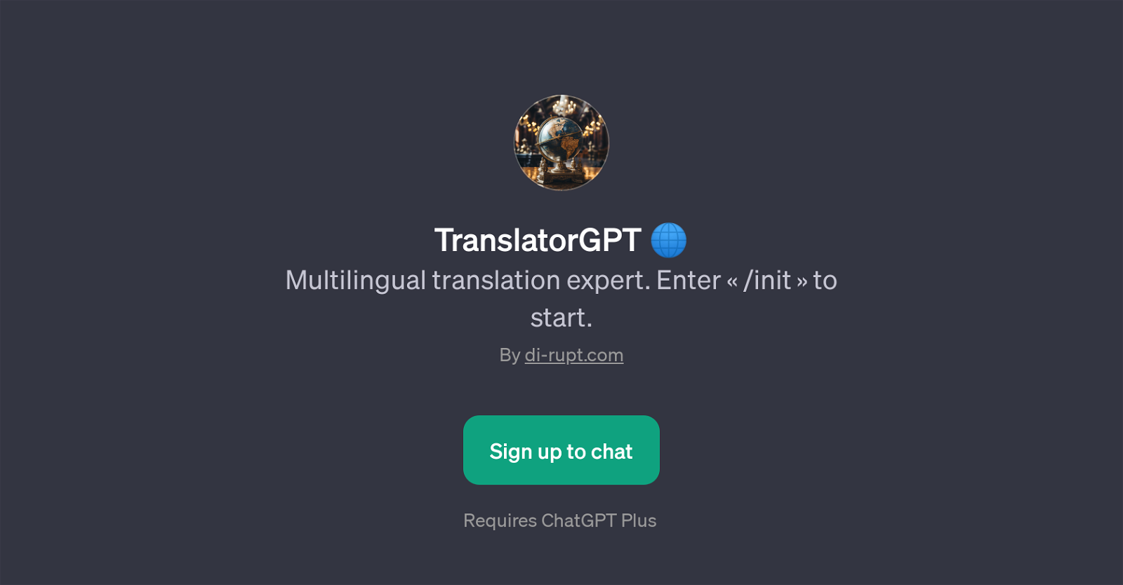 TranslatorGPT website