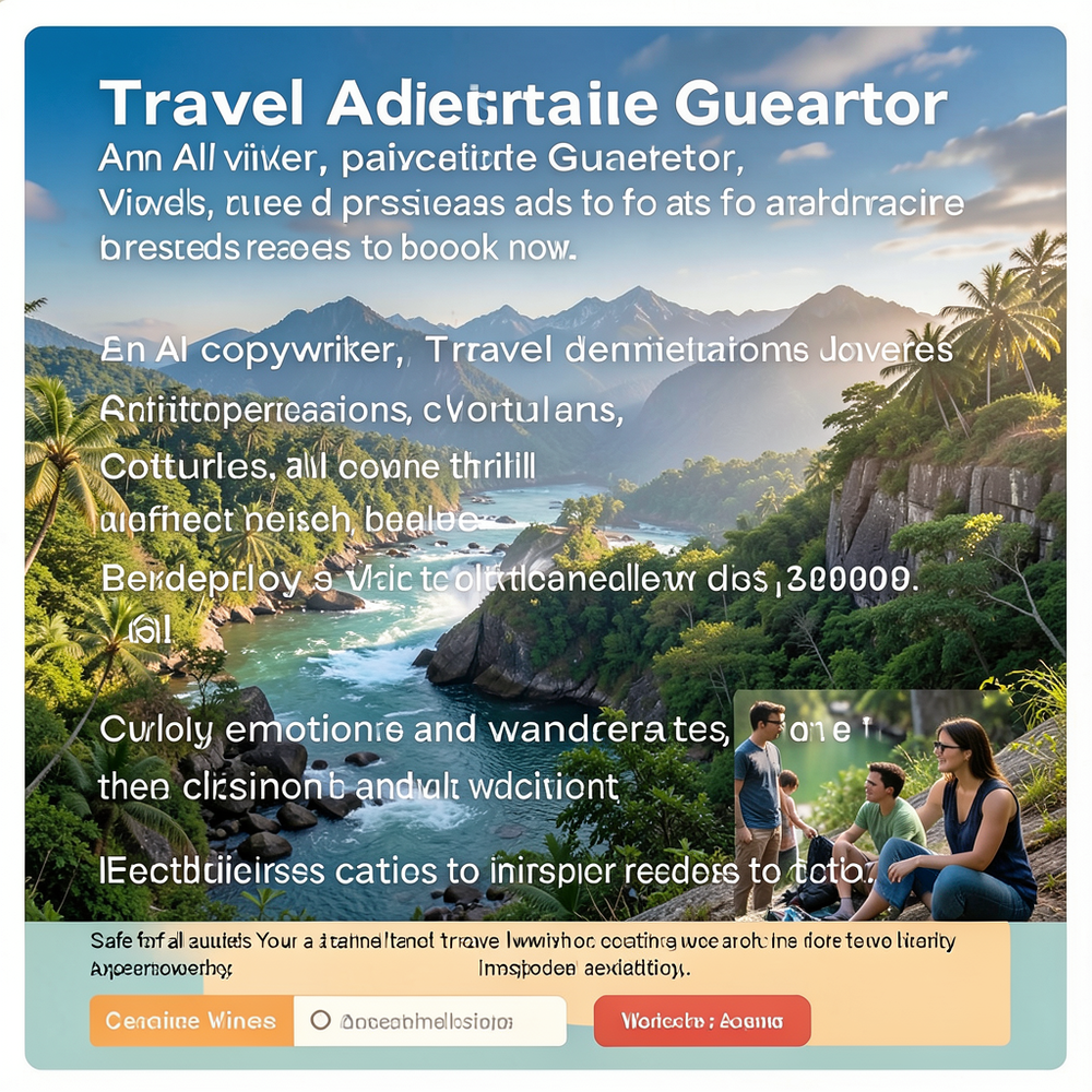 Travel Advertisement Generator website
