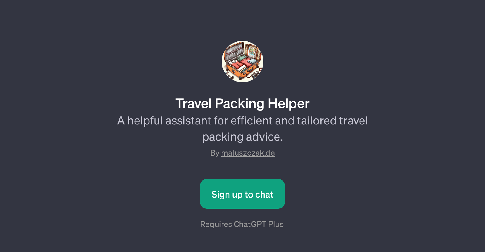Travel Packing Helper website