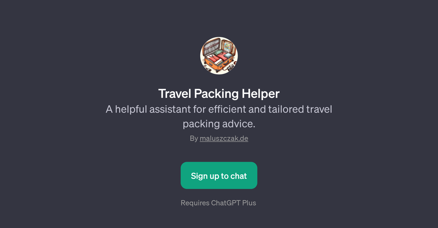 Travel Packing Helper website
