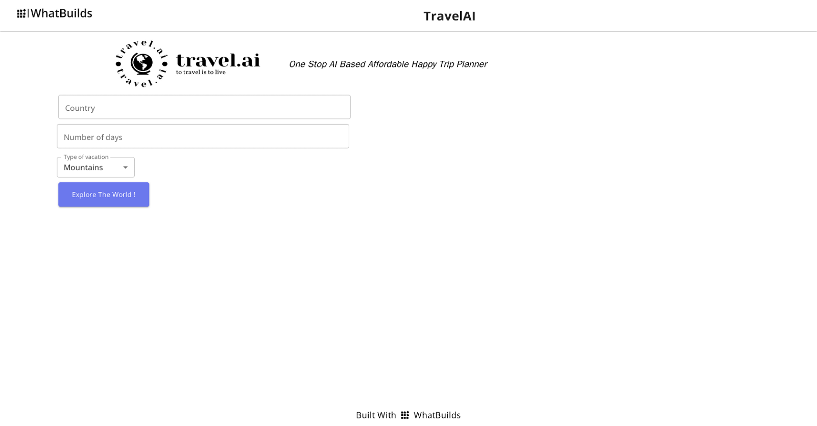 TravelAI website