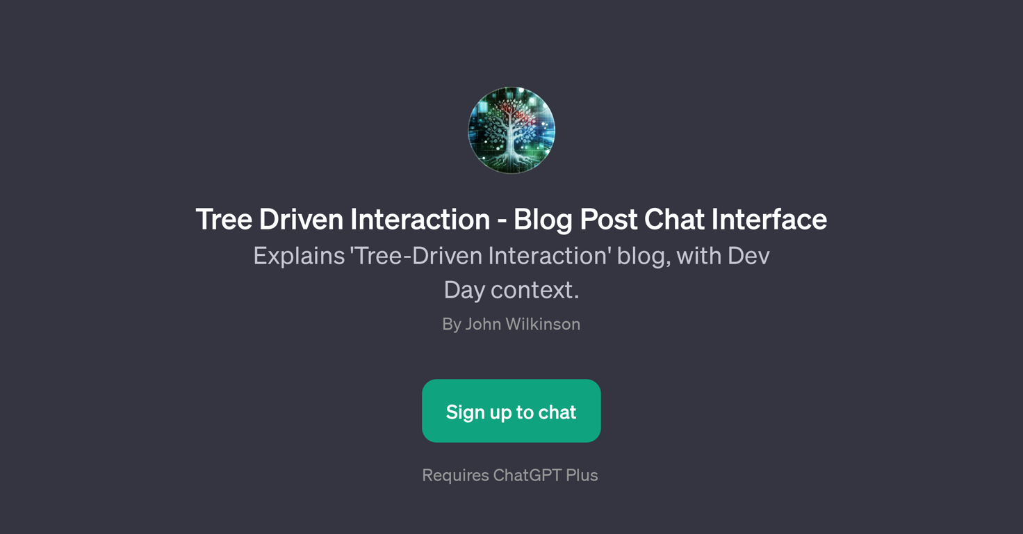 Tree Driven Interaction - Blog Post Chat Interface website