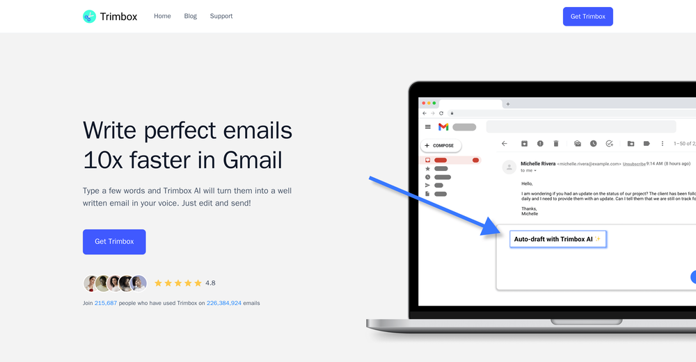 Trimbox AI Assistant website