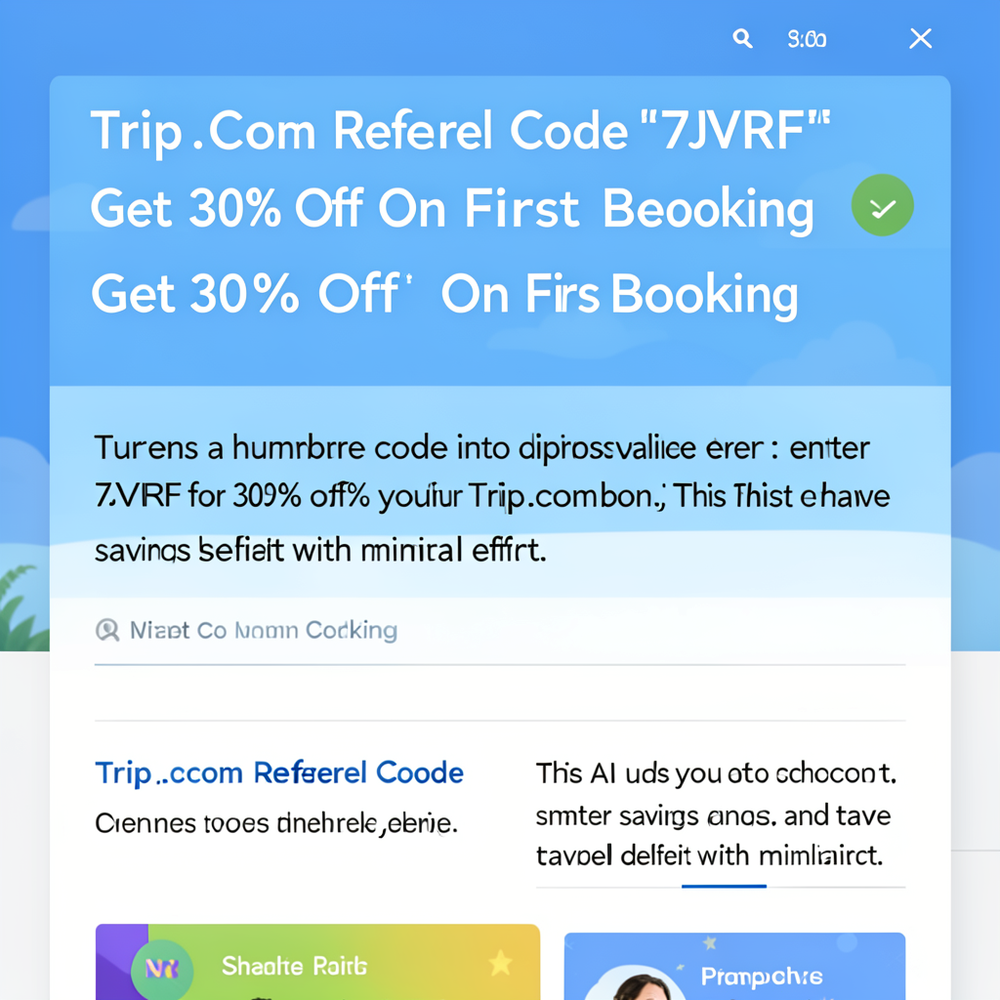 Trip .com Referrel Code โ7JVRPFโ Get 30% Off On First Booking website