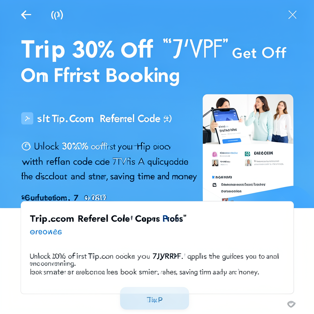 Trip .com Referrel Code “7JVRPF” Get 30% Off On First Booking website