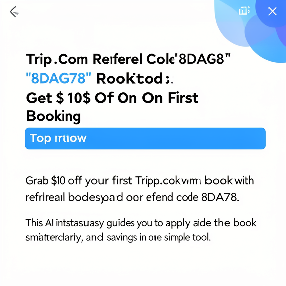 Trip .com Referrel Code โ8DAG78โ Get 10$ Off On First Booking website