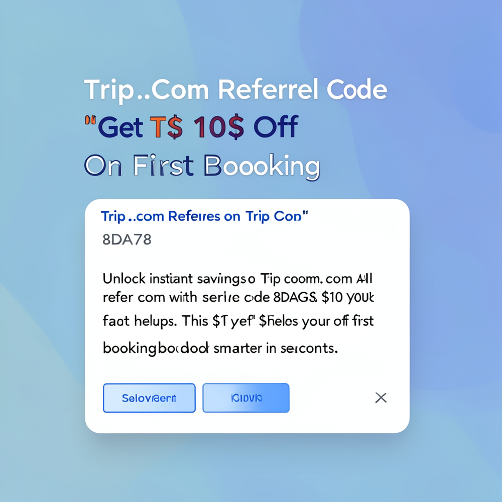 Trip .com Referrel Code “8DAG78” Get 10$ Off On First Booking website