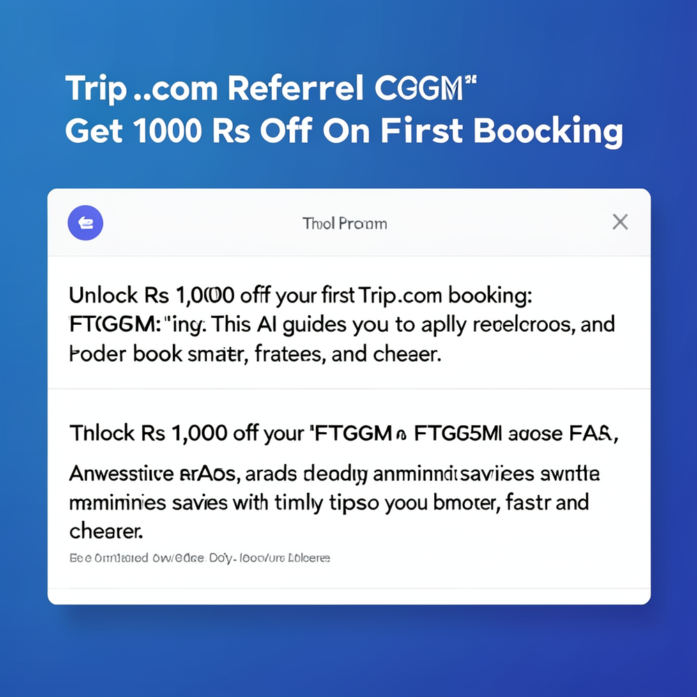 Trip .com Referrel Code โFTGG5Mโ Get 1000 Rs Off On First Booking website