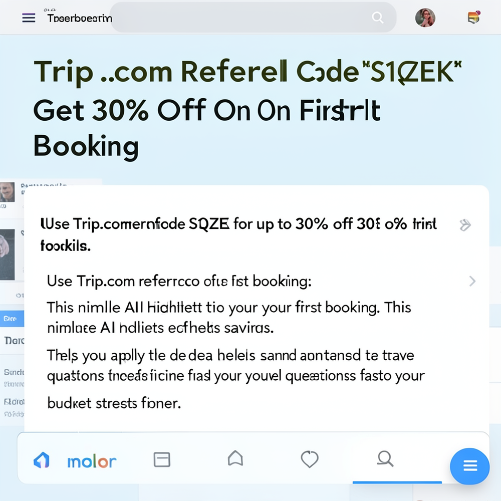 Trip .com Referrel Code “S1QZEK” Get 30% Off On First Booking website