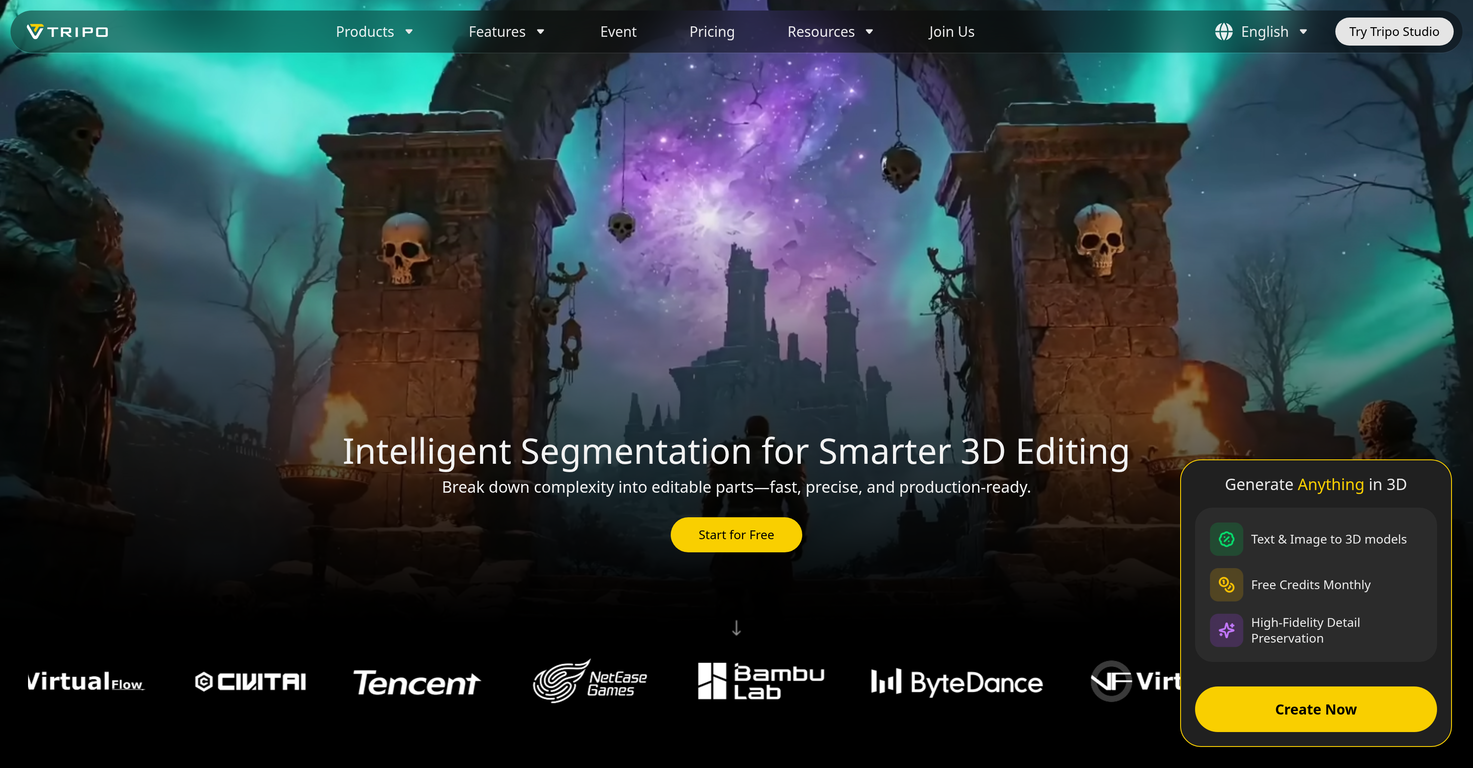 Tripo AI Segmentation website