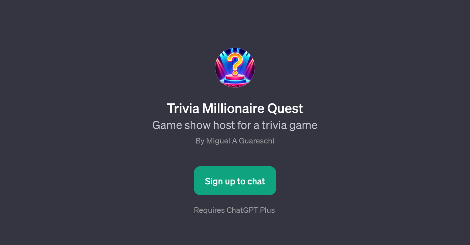 Trivia Millionaire Quest website