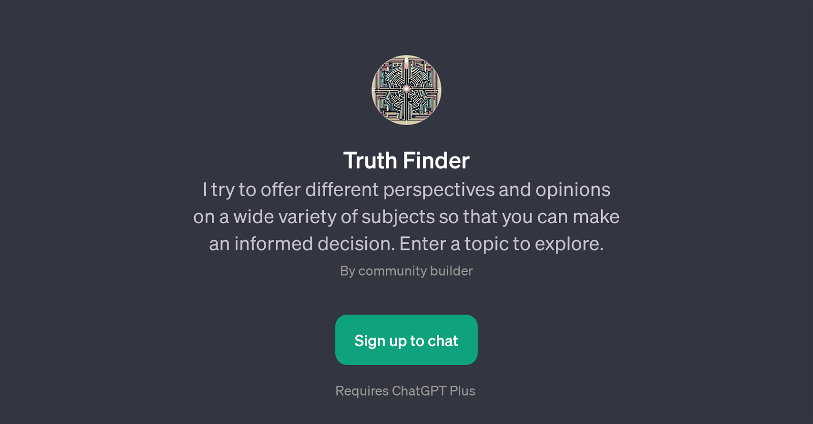 Truth Finder website