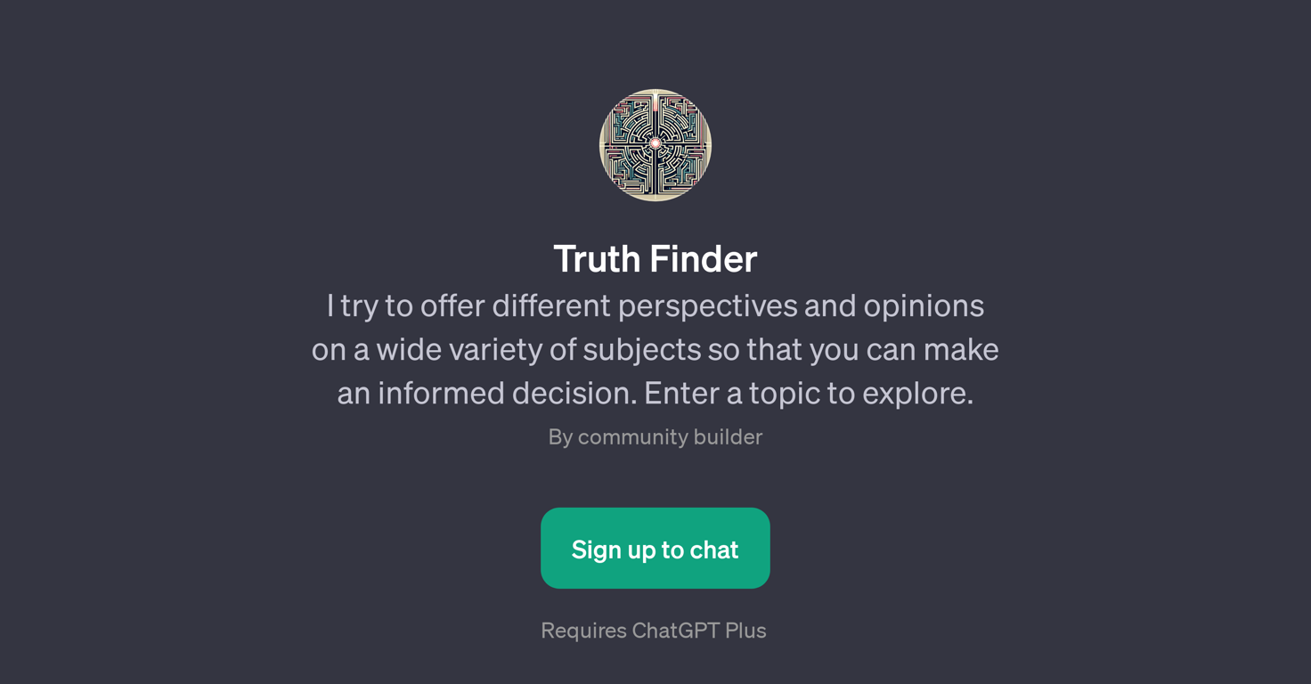 Truth Finder website