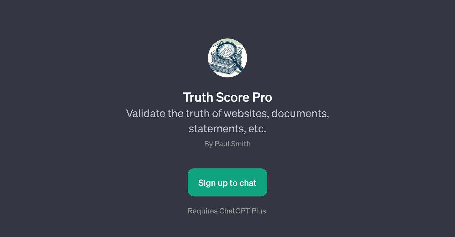 Truth Score Pro website