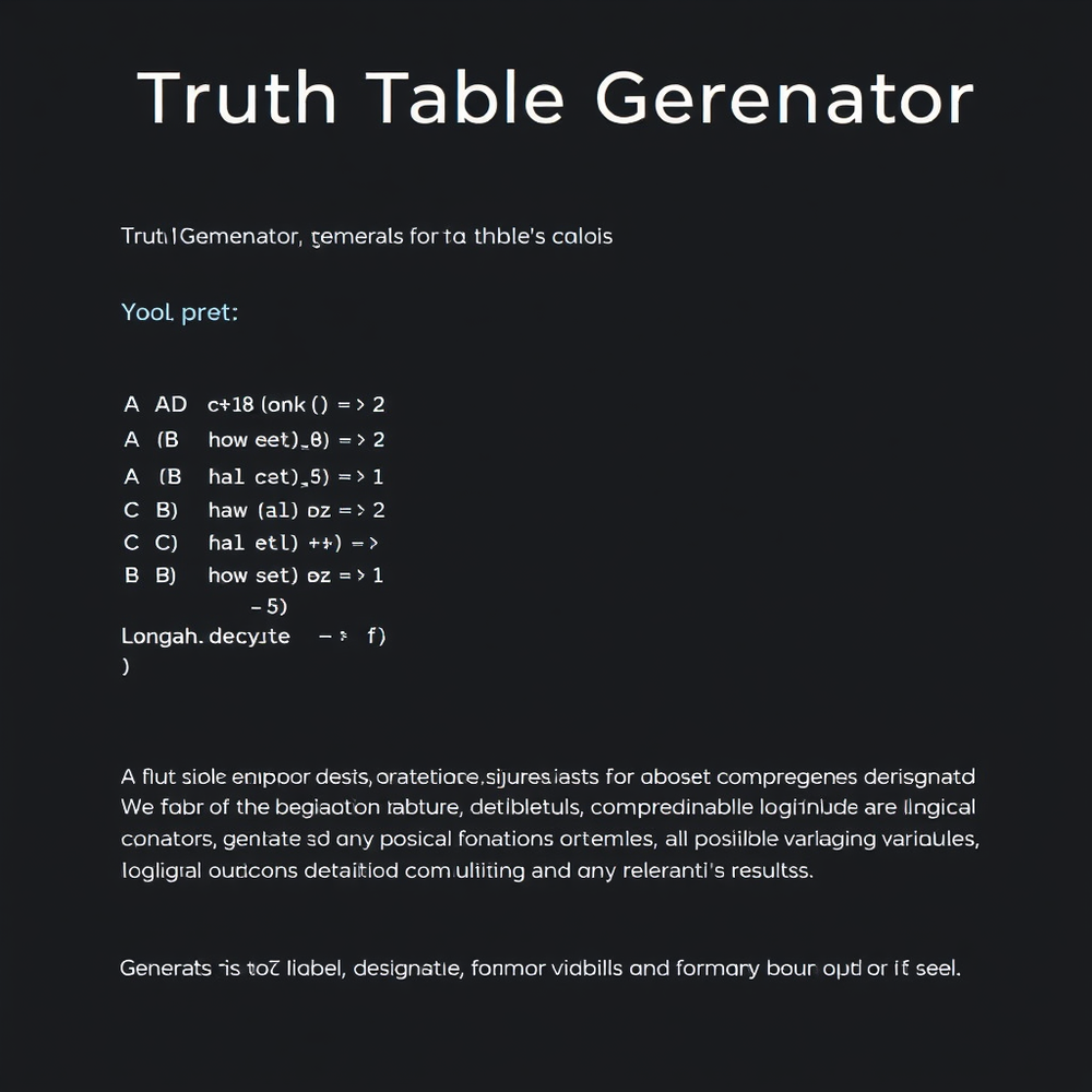 Truth Table Generator website