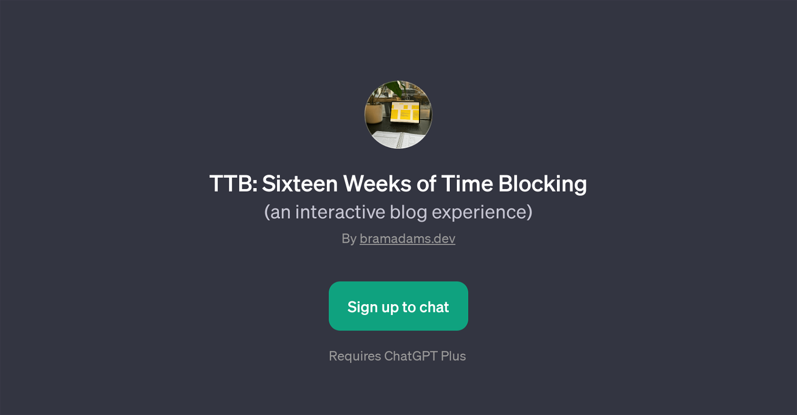 TTB: Sixteen Weeks of Time Blocking website