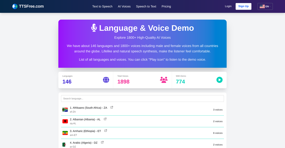 TTSFree website
