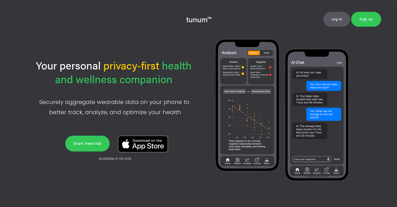 Tunum Health website