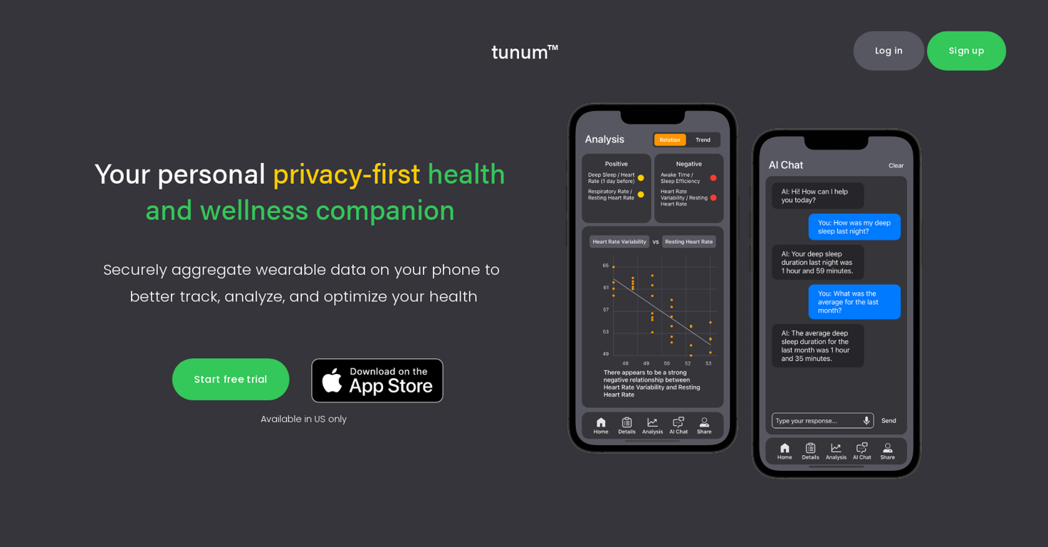 Tunum Health website
