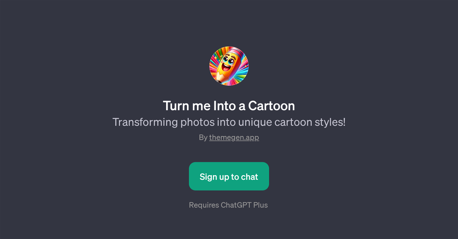 Turn me Into a Cartoon website