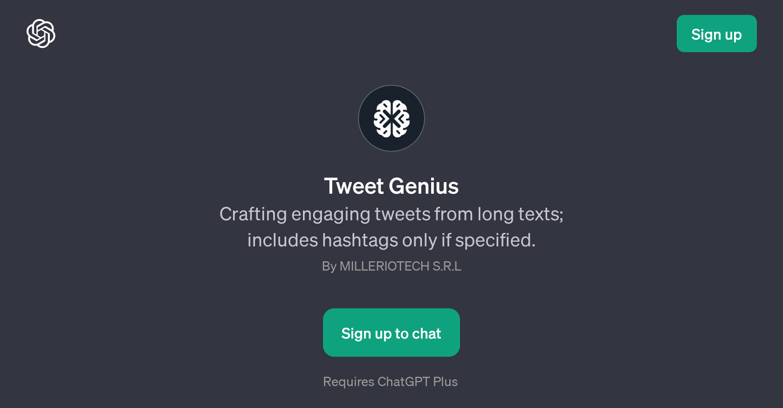 Tweet Genius website