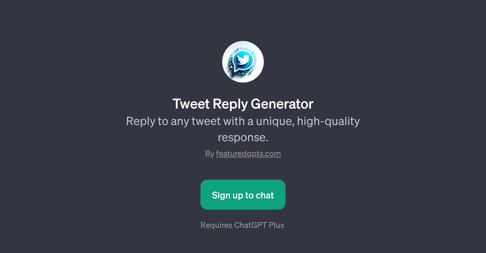 Tweet Reply Generator website