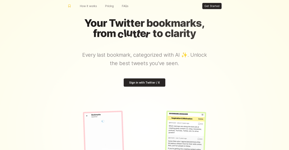 TwitterBookmarks website