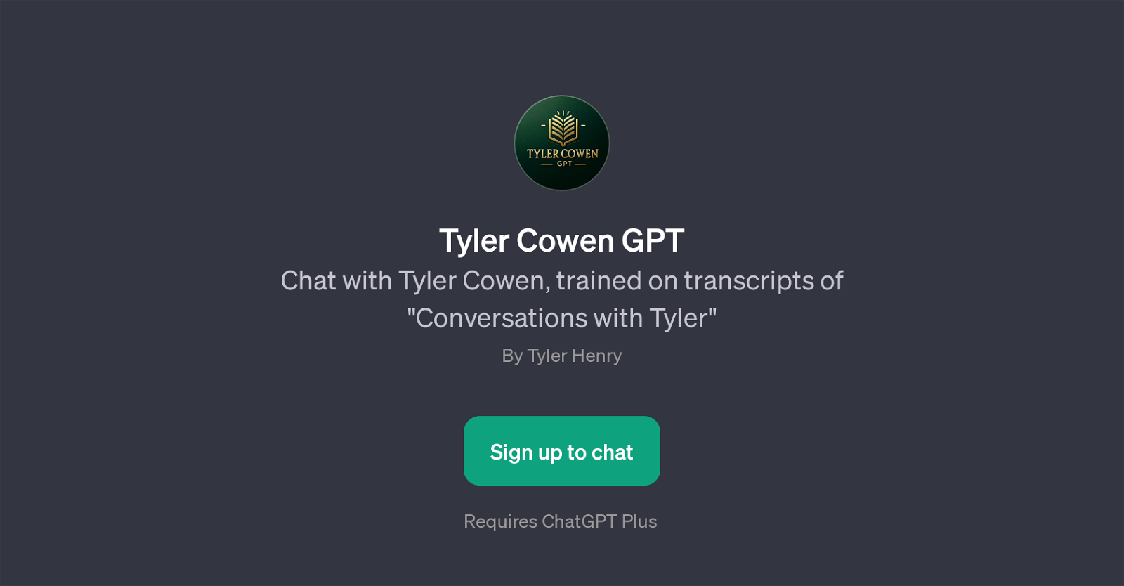 Tyler Cowen GPT website