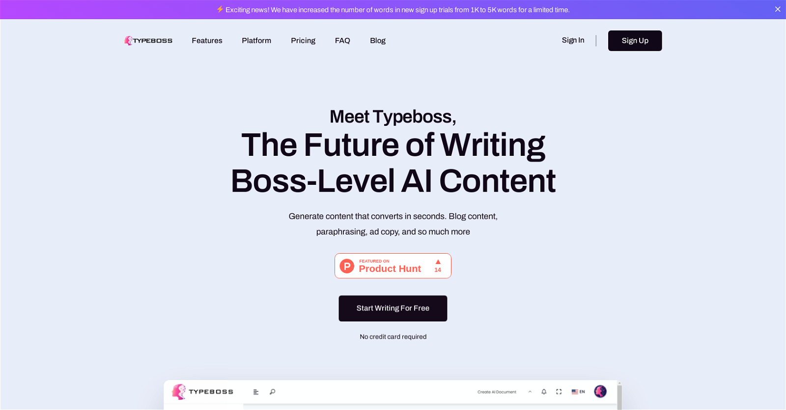 Typeboss website