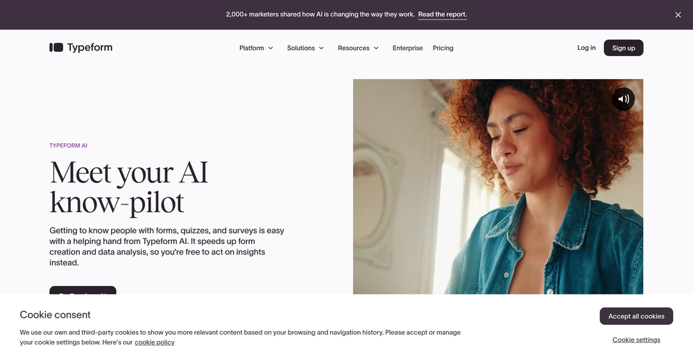 Typeform AI website