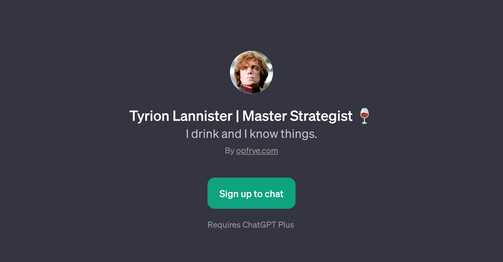 Tyrion Lannister | Master Strategist website