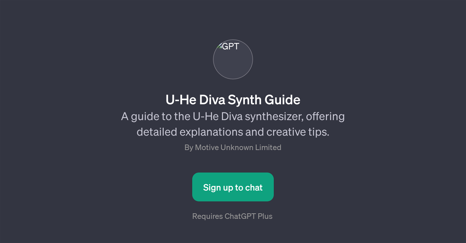 U-He Diva Synth Guide website