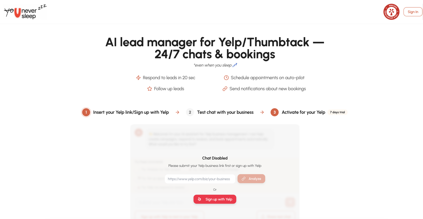 You Never Sleep website
