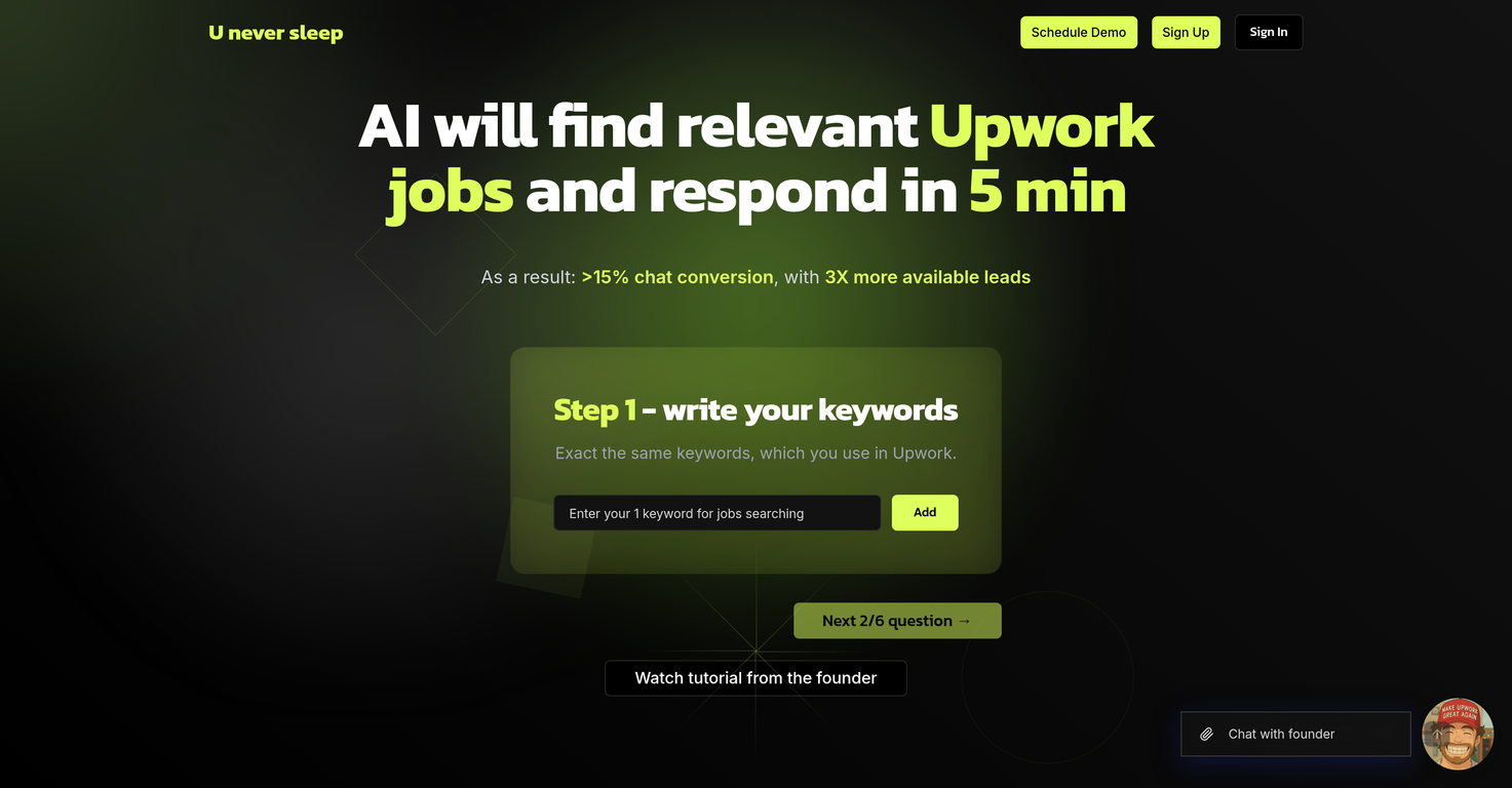 U Never Sleep website