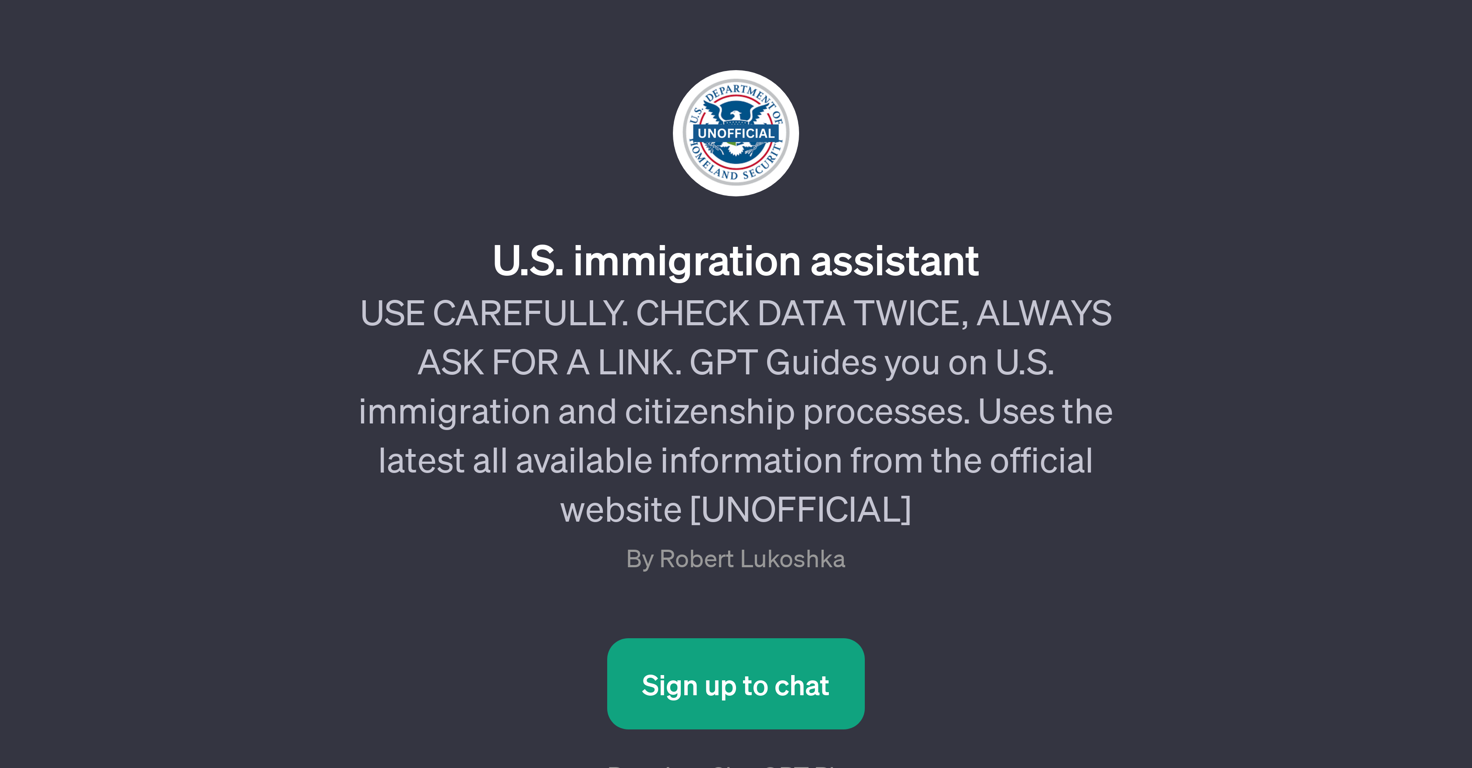 U.S. Immigration Assistant website