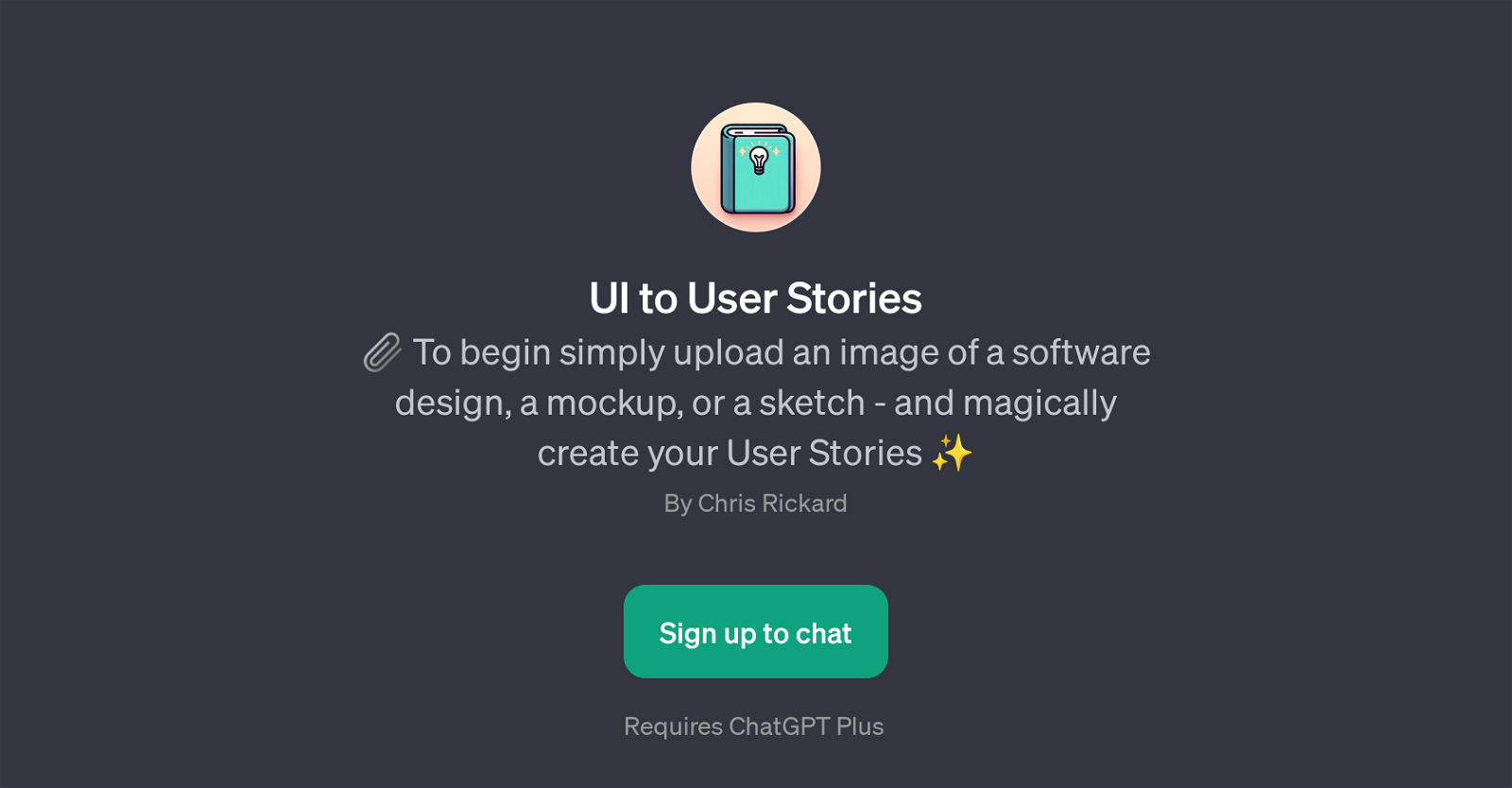 UI to User Stories website