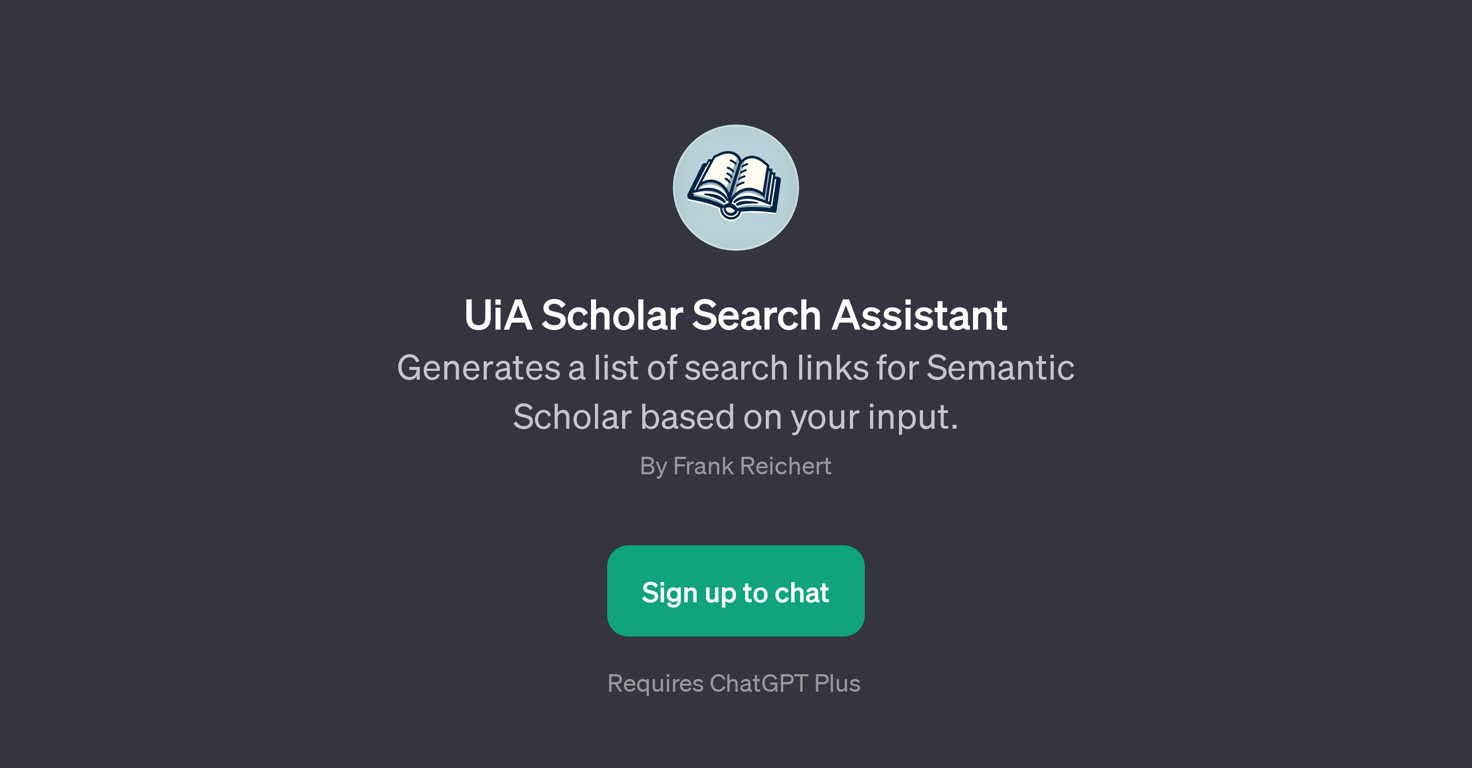 UiA Scholar Search Assistant website
