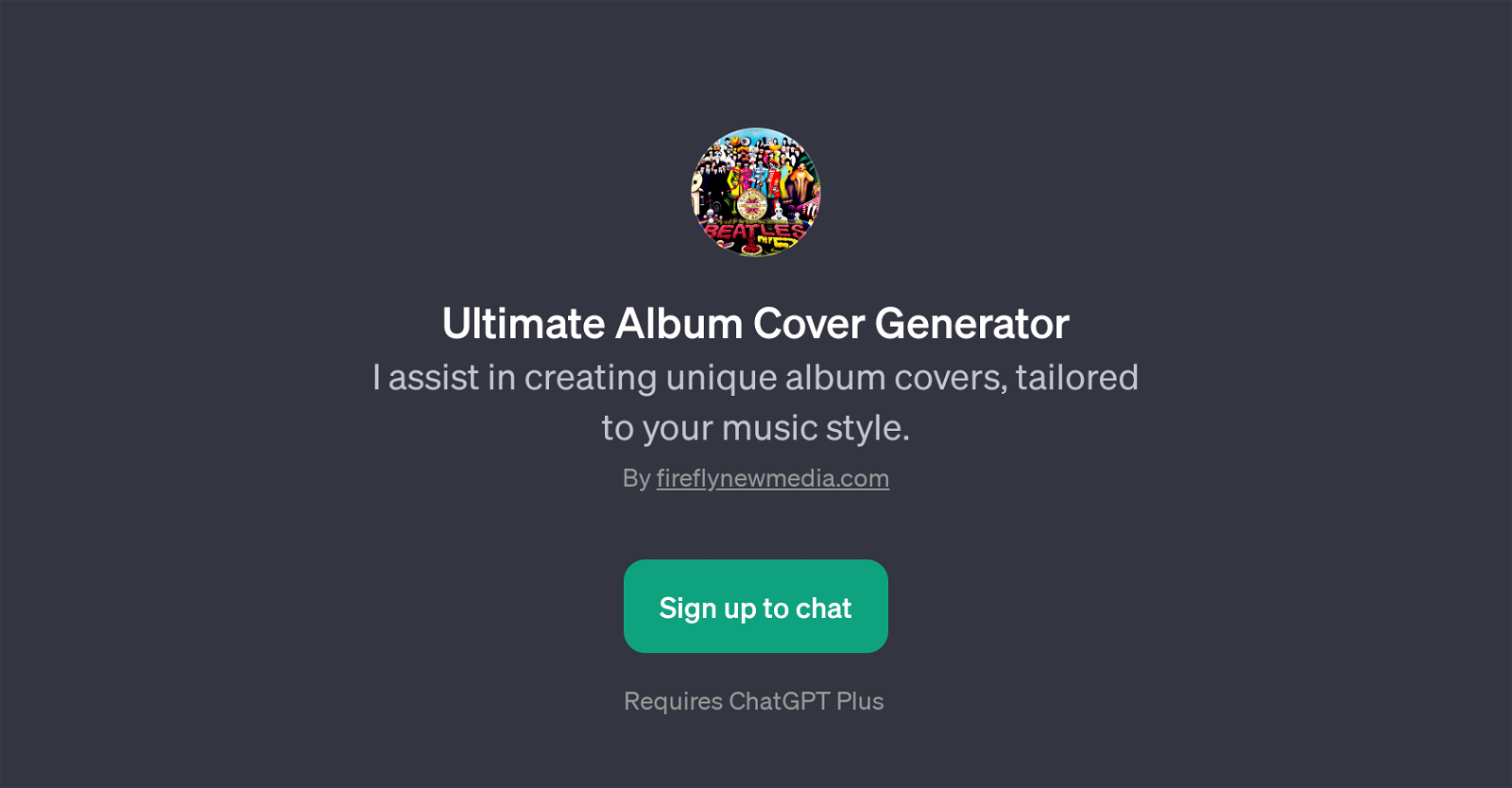 Ultimate Album Cover Generator website