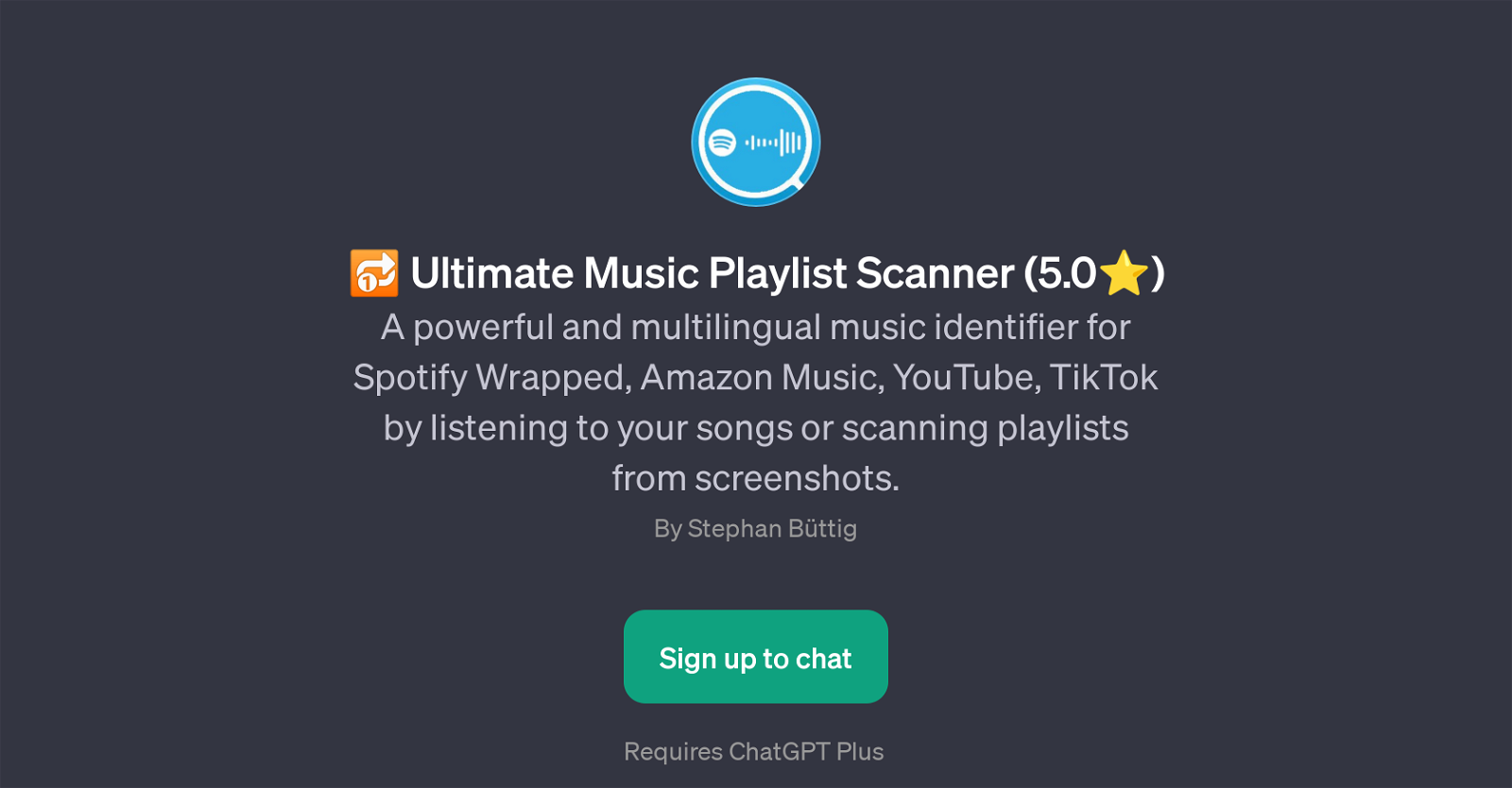 Ultimate Music Playlist Scanner website
